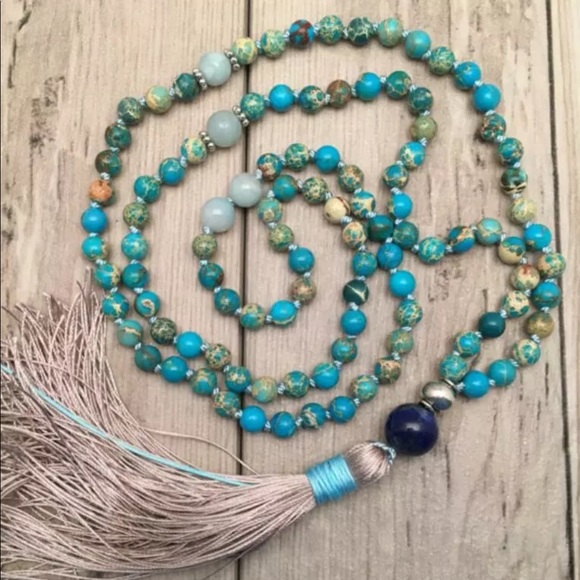 Imperial jasper mala gemstone necklace RE-ENERGIZE - Picture 4 of 9